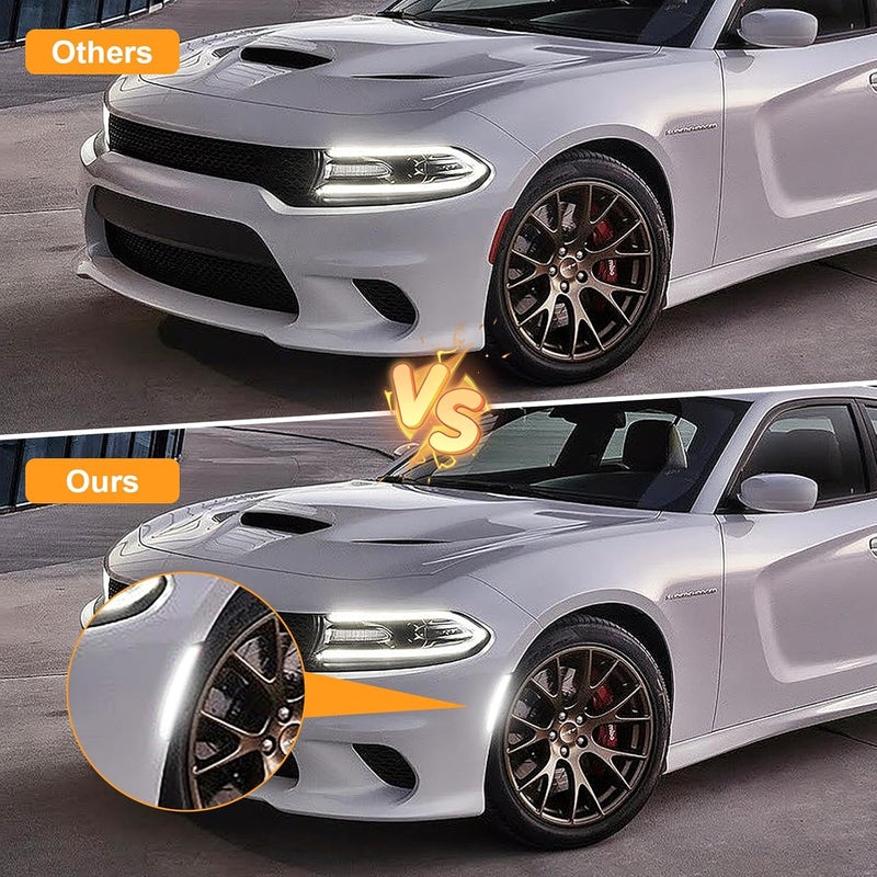 BORDAN LED Side Marker Lights Compatible with Dodge Charger 2015-2023, White Front & Rear Bumper Marker Lamps Smoked Len for Dodge Charger 2015 2016 2017 2018 2019 2020 2021 2022 2023, 4PCS - Image 4